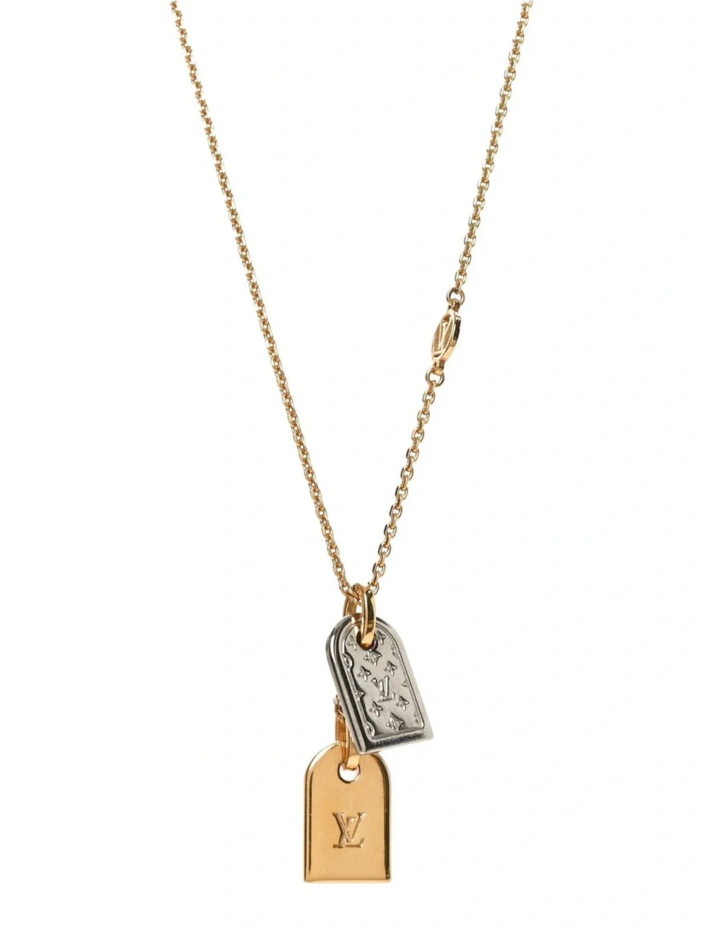 Louis Vuitton Two-Tone Nanogram Necklace-EXCELLENT CONDITION
